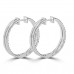 5.26 ct ttw Ladies Round Cut Diamond Inside Outside Hoop Earrings
